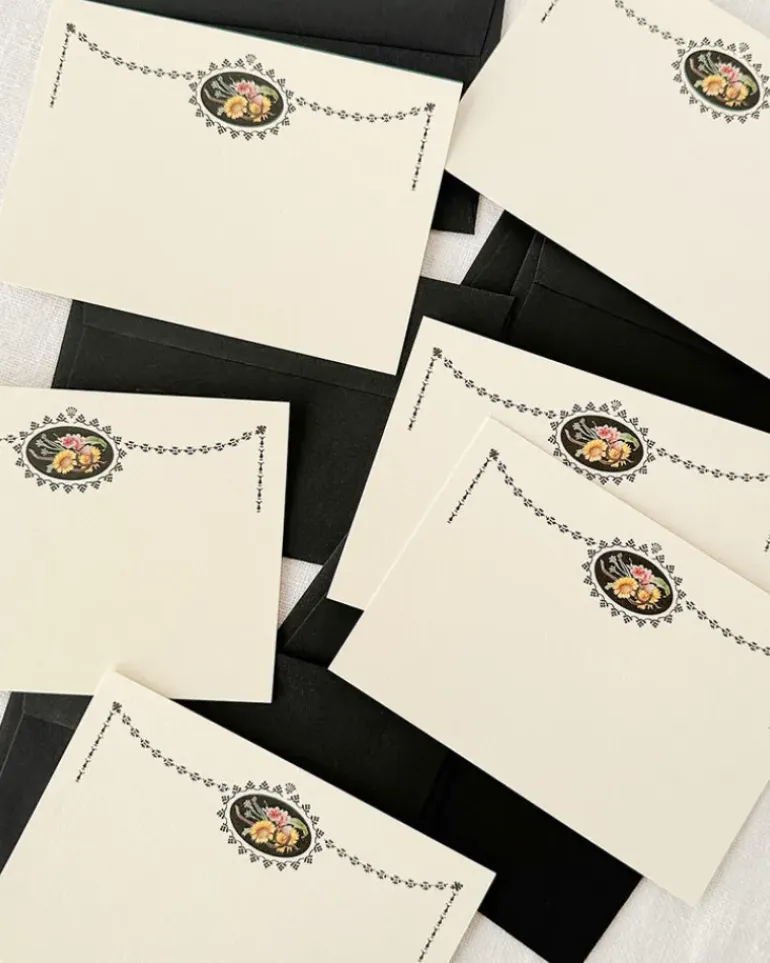 Black Bouquet Notecard Set
