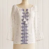 Delilah Embroidered Peasant Top
