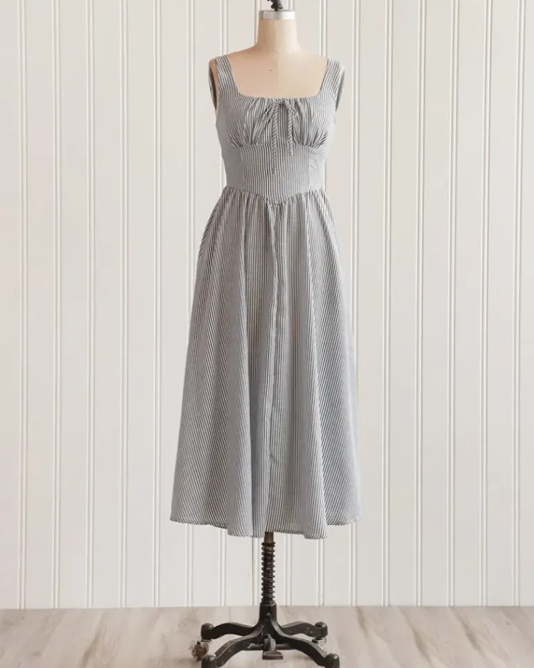 Lakeshire Striped Midi Dress