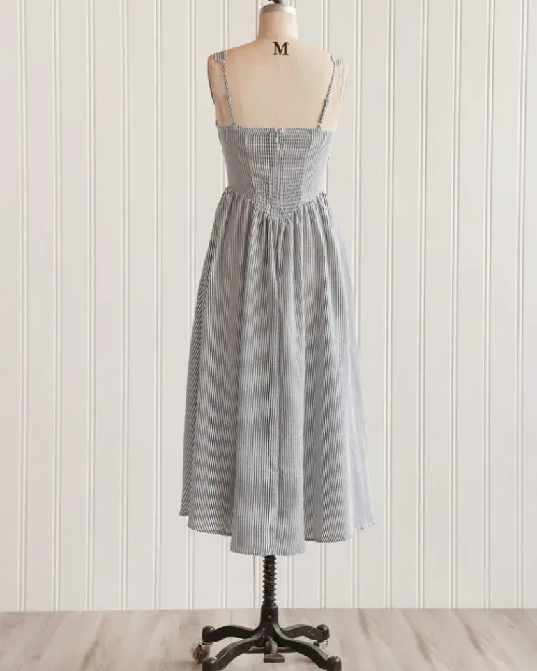 Lakeshire Striped Midi Dress