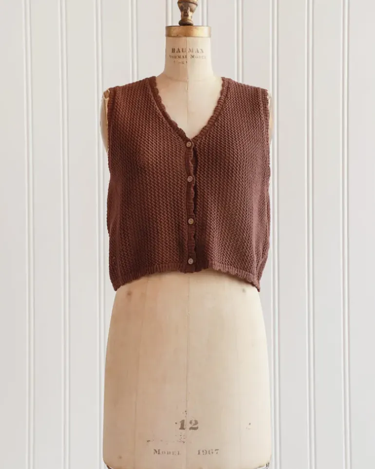 Laramie Knit Vest Top - Raisin