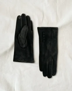 Martigny Button Gloves - Black