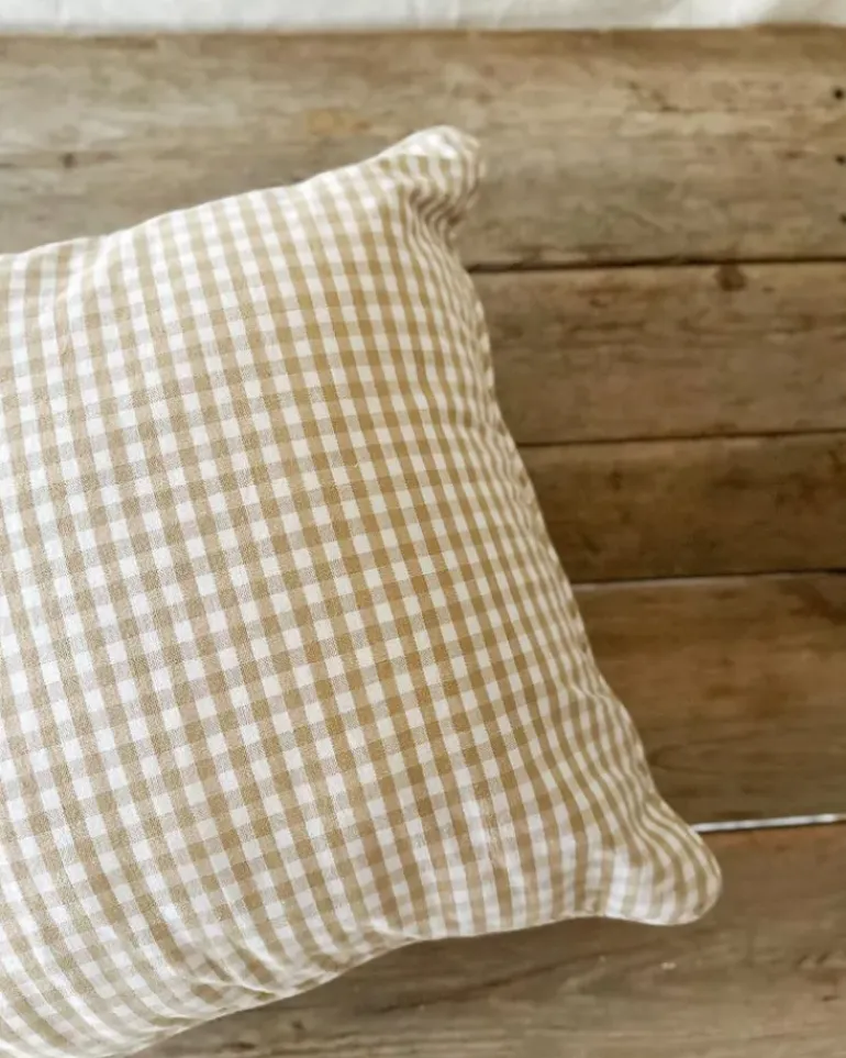 Pink Gingham Throw Pillow